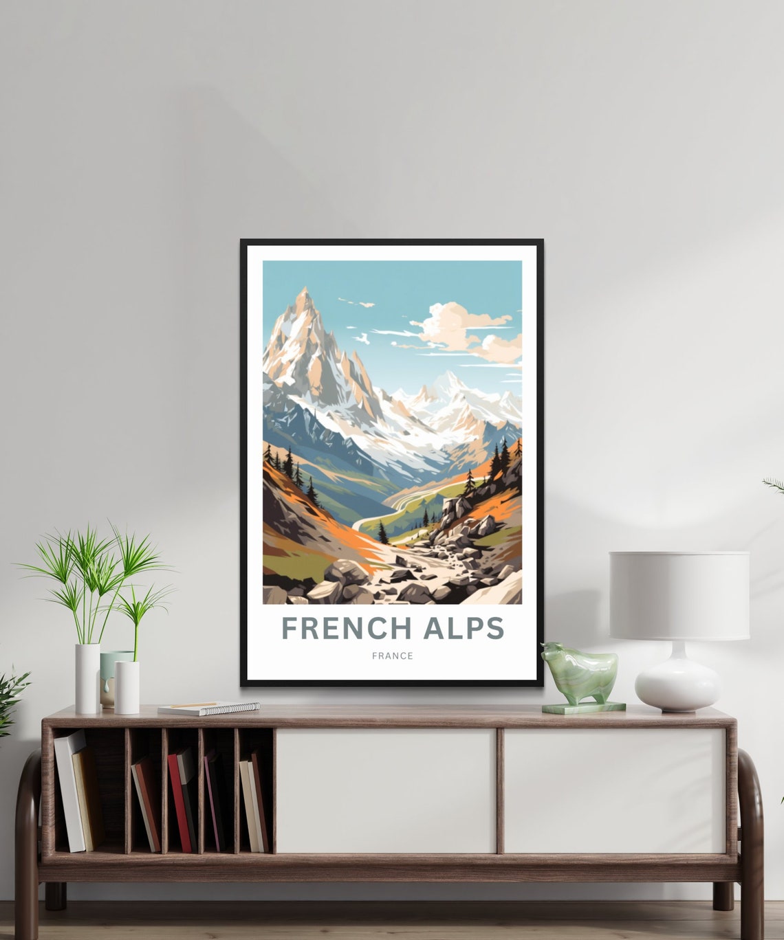 Personalized French Alps Autumn Rocky Trail Custom Text Poster - Image 2