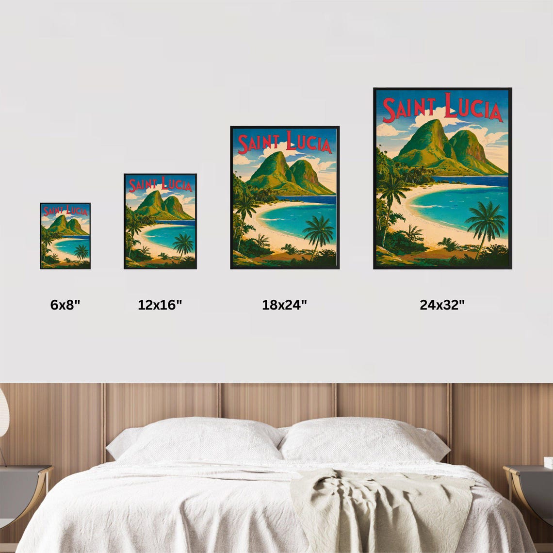 Saint Lucia Vintage Travel Poster Saint Lucia Print Caribbean Wall Art Framed Gift Caribbean Present - Image 2