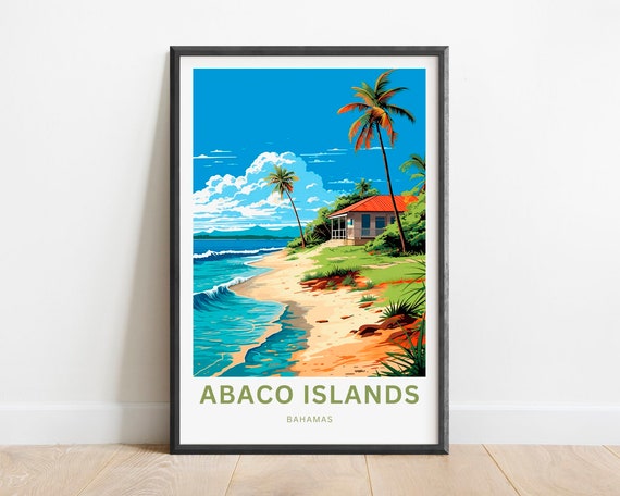 Abaco Islands Travel Print Abaco Islands Poster Bahamas Wall Art Framed Present Gift Bahamas Present