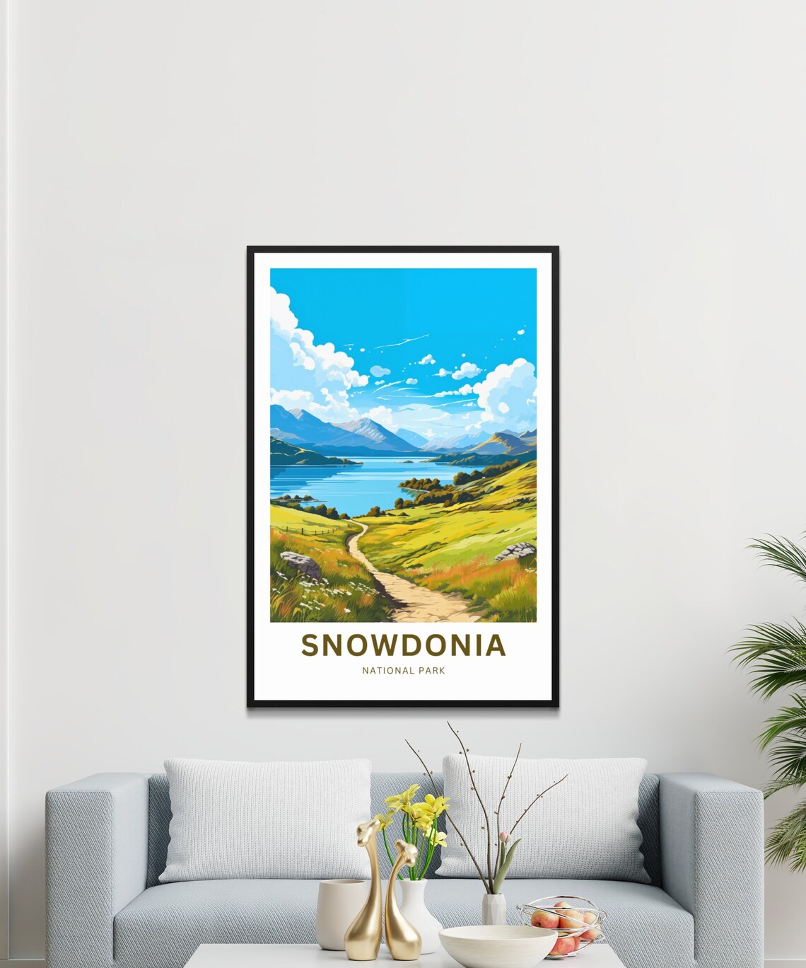 Snowdonia National Park Wales Lake Valley Hiking Travel Poster - Image 3