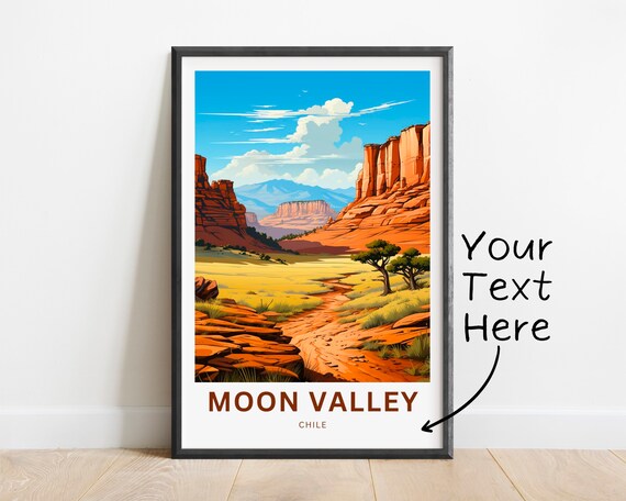 Personalized Moon Valley Chile Red Rock Cliffs Desert Trail Poster
