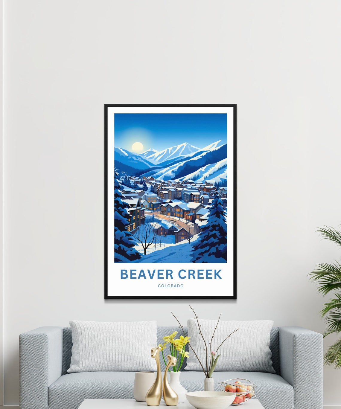 Beaver Creek Colorado Personalized Snowy Village Travel Poster - Image 3