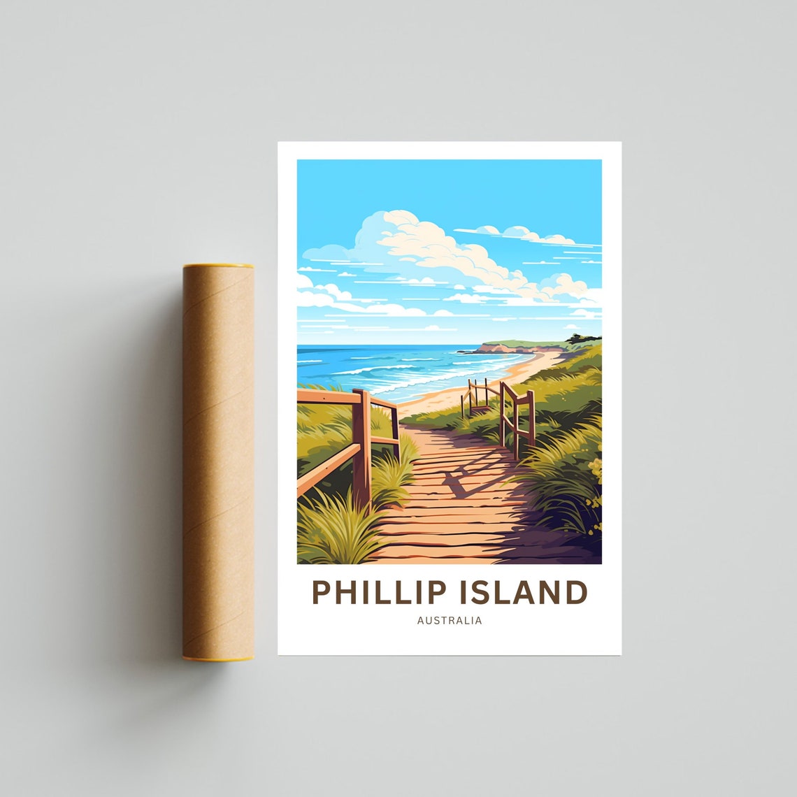 Personalized Phillip Island Australia Boardwalk Custom Travel Poster - Image 4