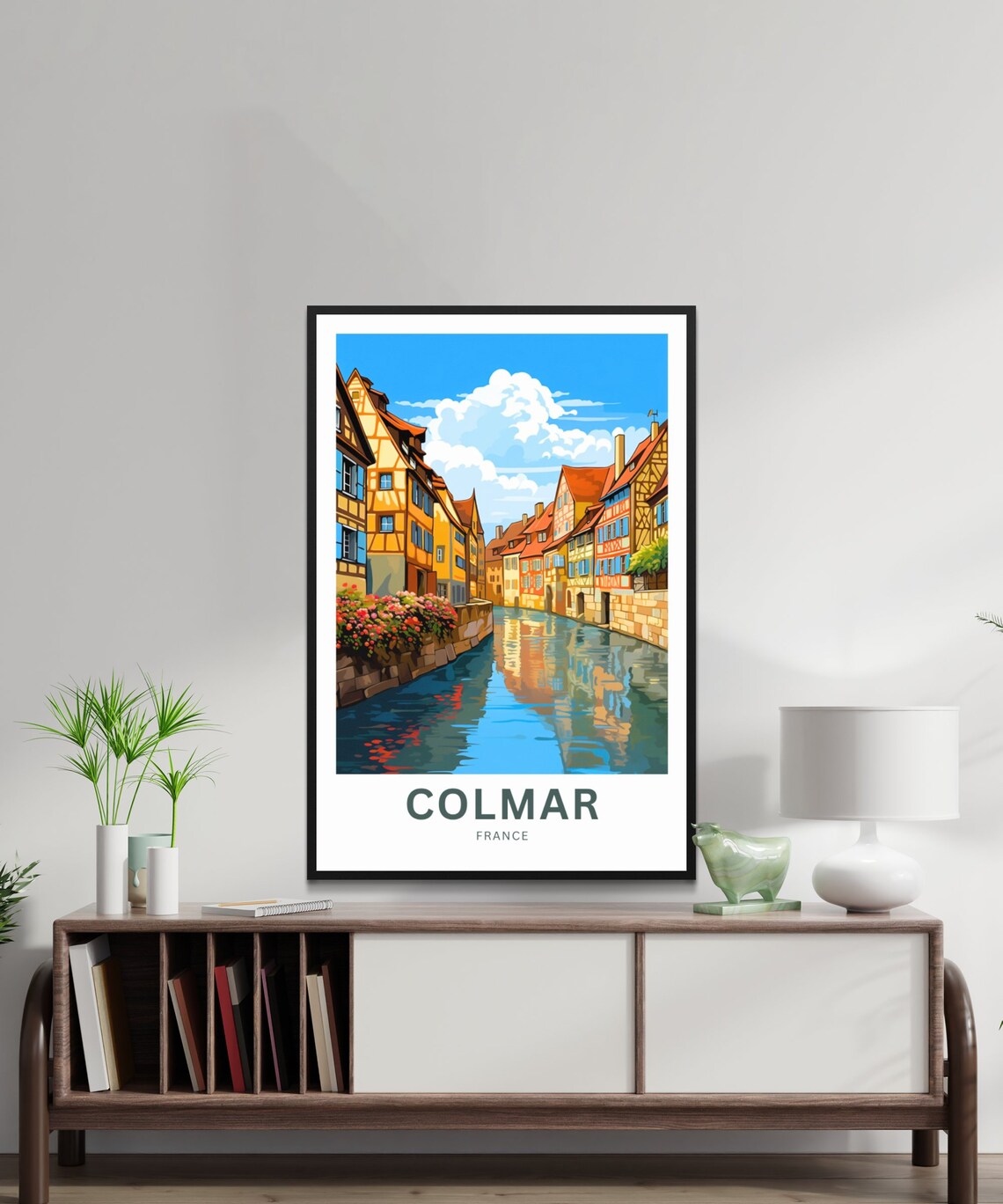 Colmar France Canal Half Timbered Houses Flowers Travel Poster - Image 2
