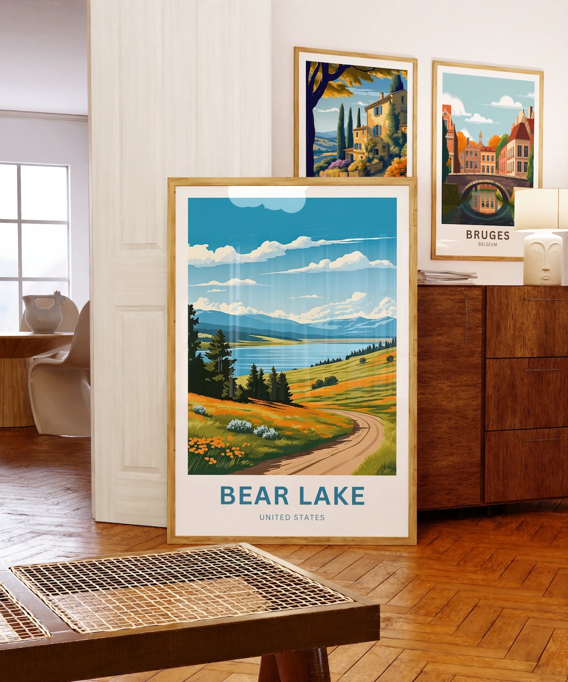 Bear Lake United States Wildflower Meadow Road Travel Poster - Image 5