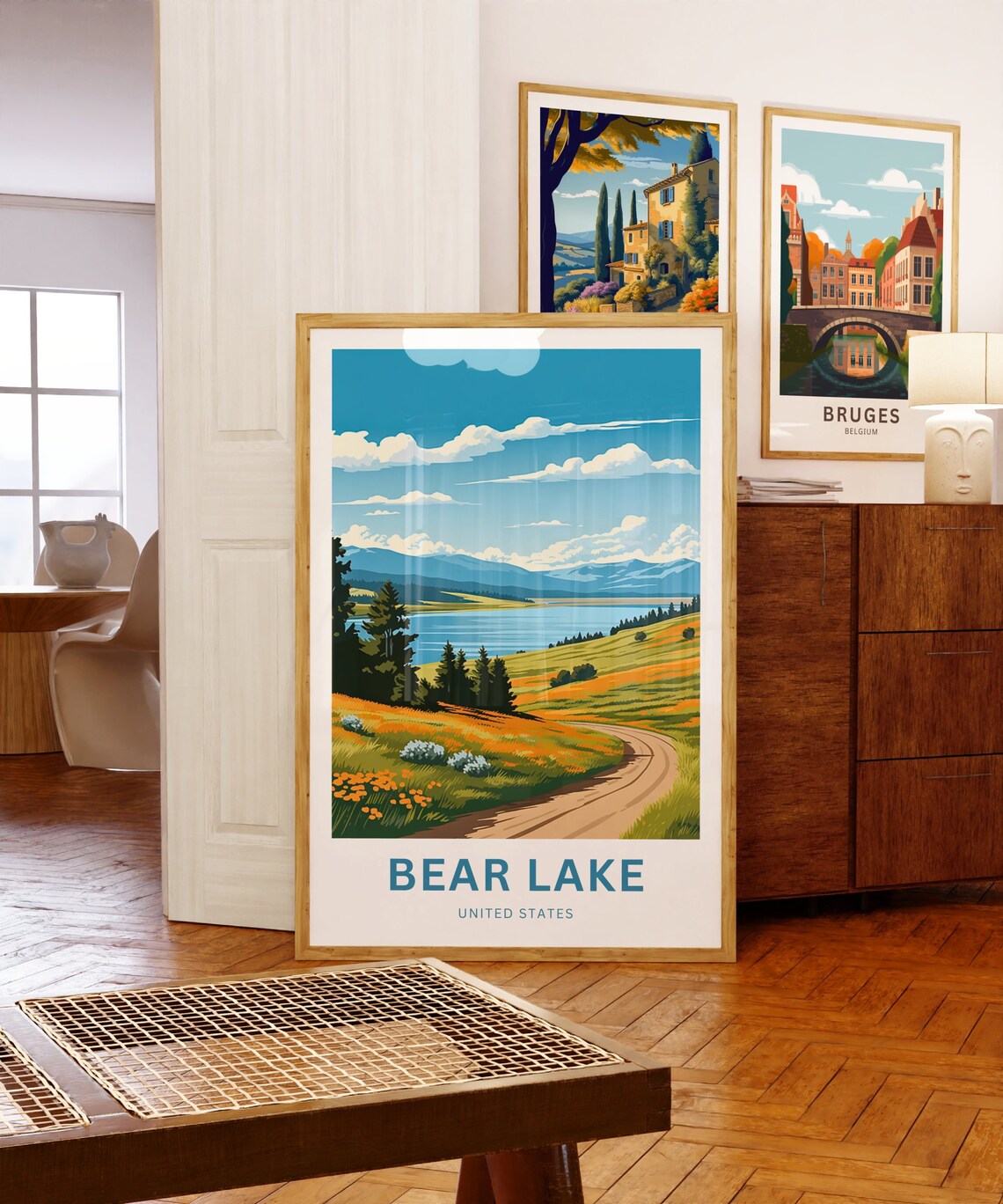 Personalized Bear Lake United States Wildflower Meadow Travel Poster - Image 5