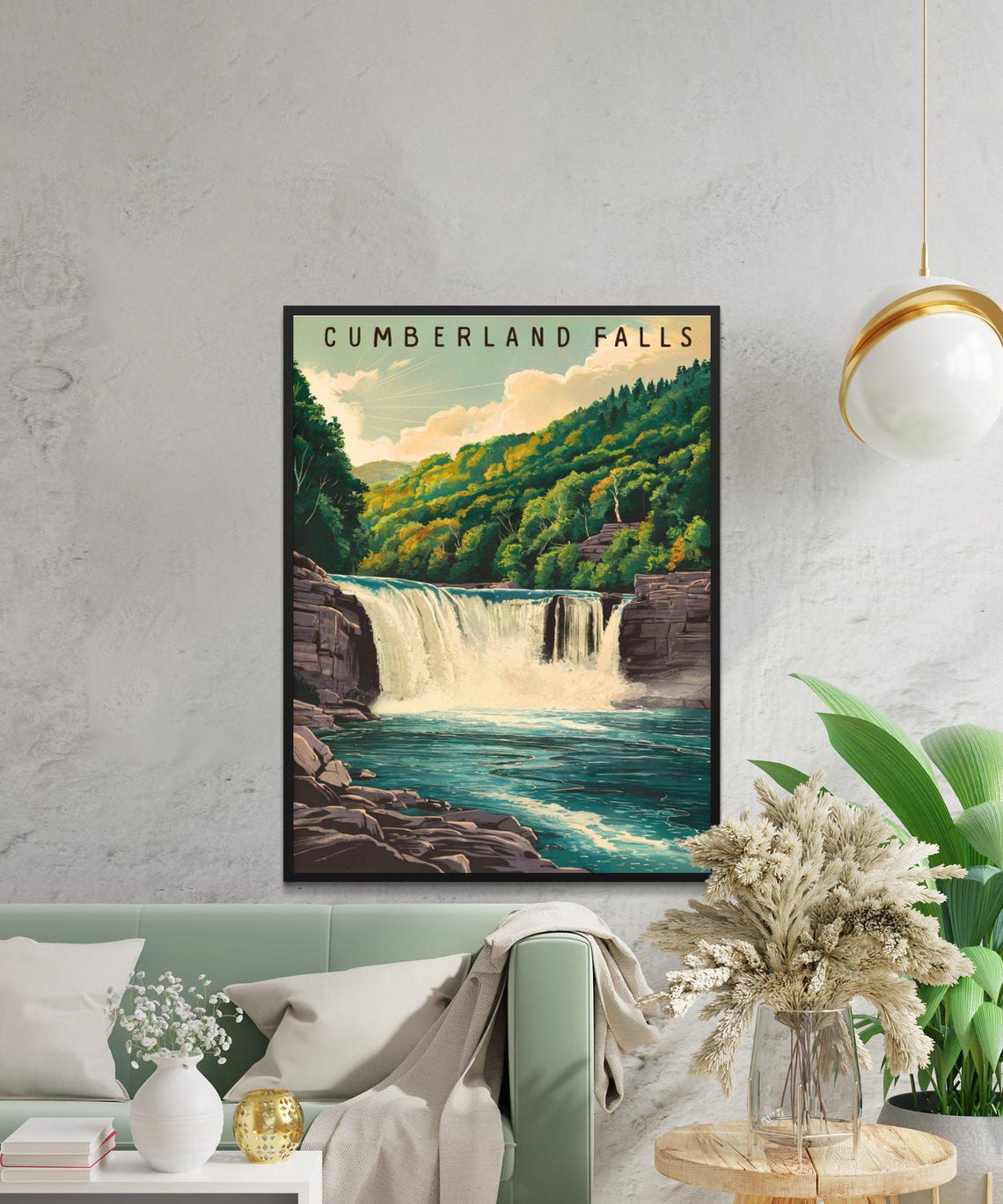 Cumberland Falls Kentucky Waterfall Gorge Vintage Travel Poster - Image 2