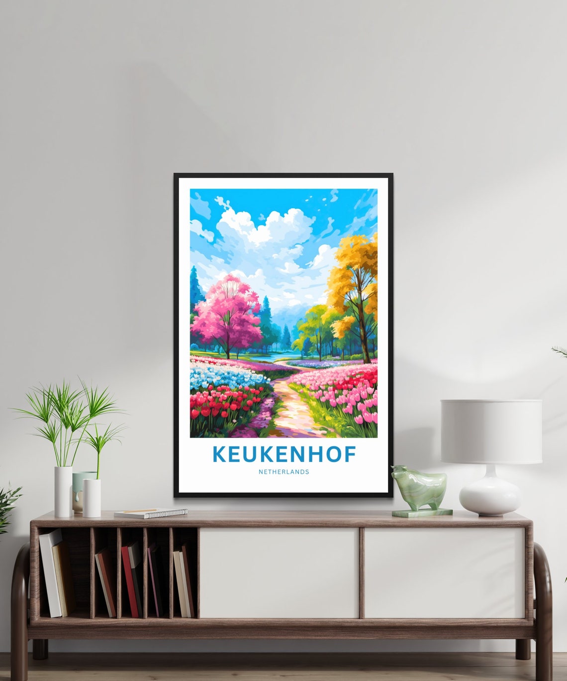 Keukenhof Netherlands Tulip Garden Path Spring Blossoms Travel Poster - Image 2