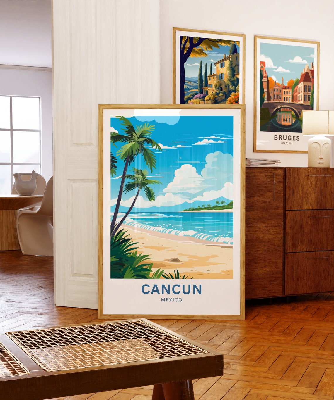 Personalized Cancun Travel Print Cancun Poster Mexico Wall Art Framed Present Gift Mexico Present - Image 5