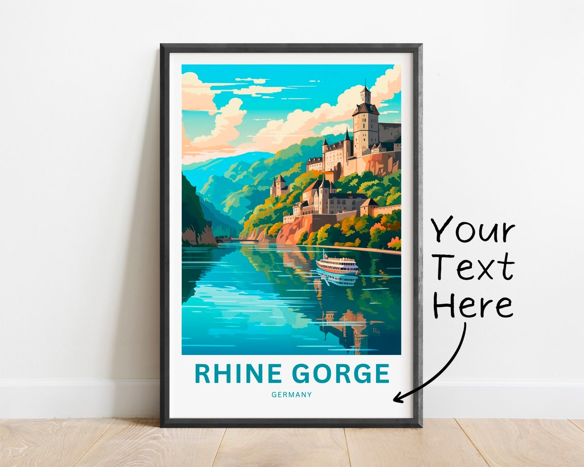 Rhine Gorge Germany Riverside Hilltop Castle Personalized Poster