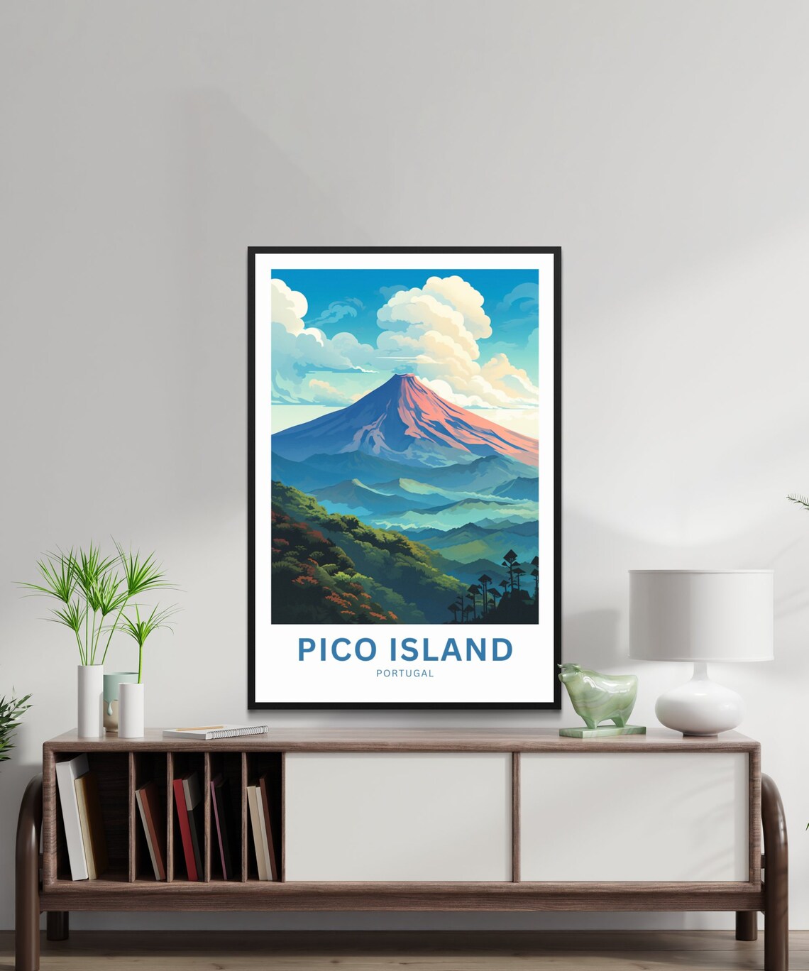 Pico Island Portugal Volcanic Mountain Peak Vista Majestic Poster - Image 2