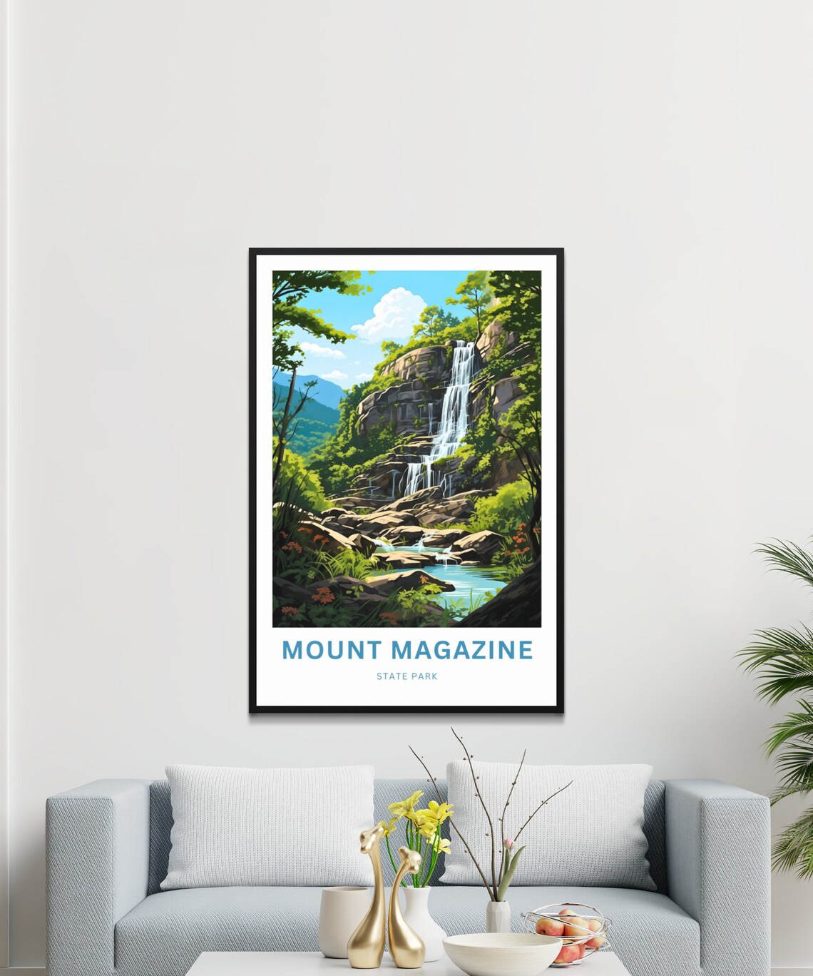 Mount Magazine State Park Tall Falls Wildflower Travel Poster - Image 3