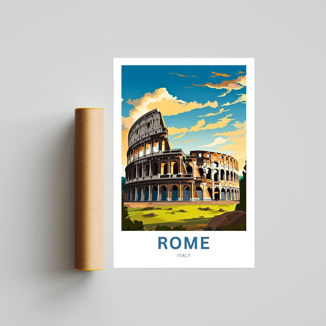 Rome Italy Colosseum Daytime Ancient Landmark Vintage Travel Poster - Image 4