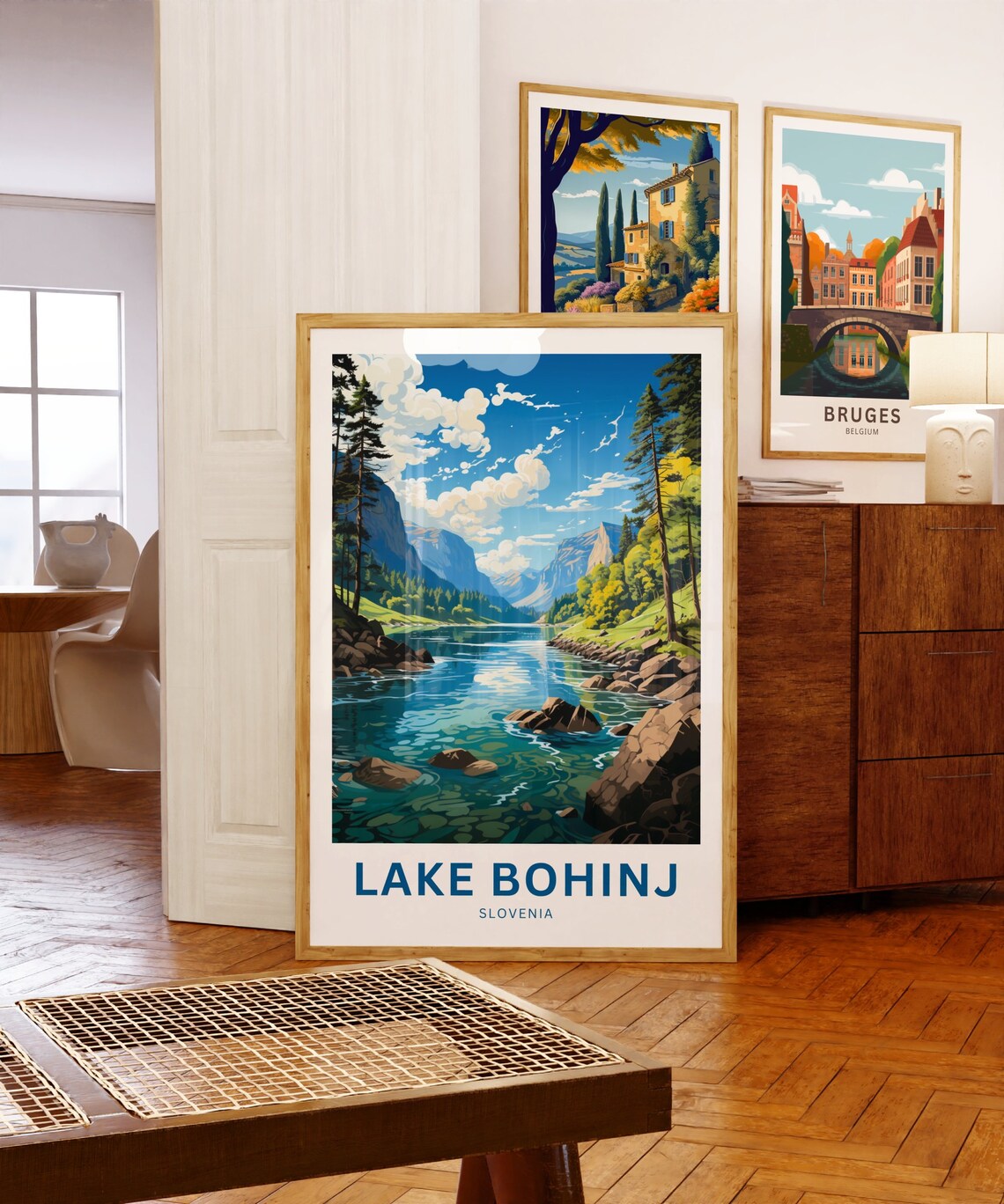 Lake Bohinj Travel Poster, Slovenia Landscape Art - Image 5