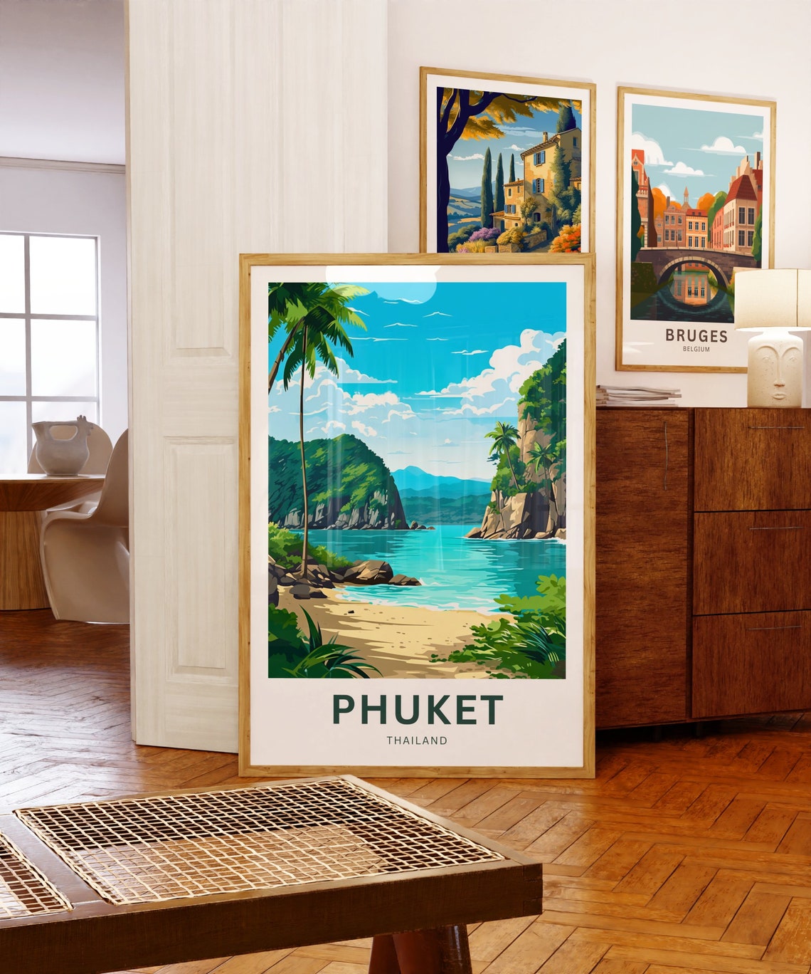 Phuket Thailand Hidden Cove Green Cliffs Beach Travel Poster - Image 5