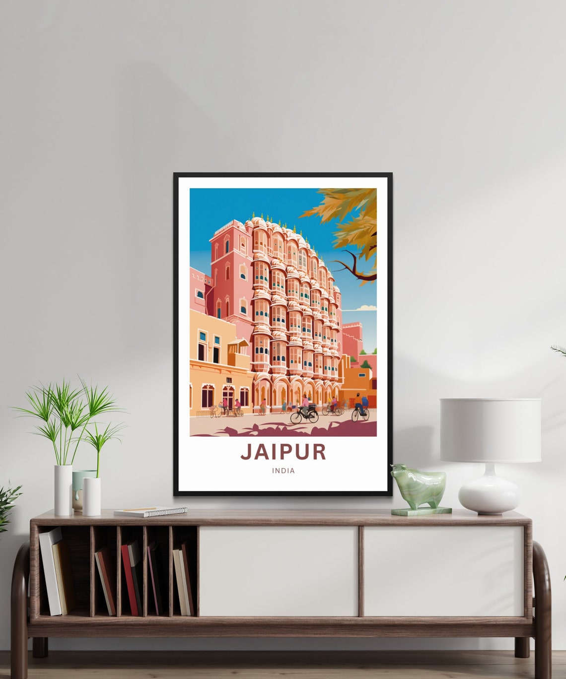 Personalized Jaipur India Custom Text Hawa Mahal Pink Palace Poster - Image 2