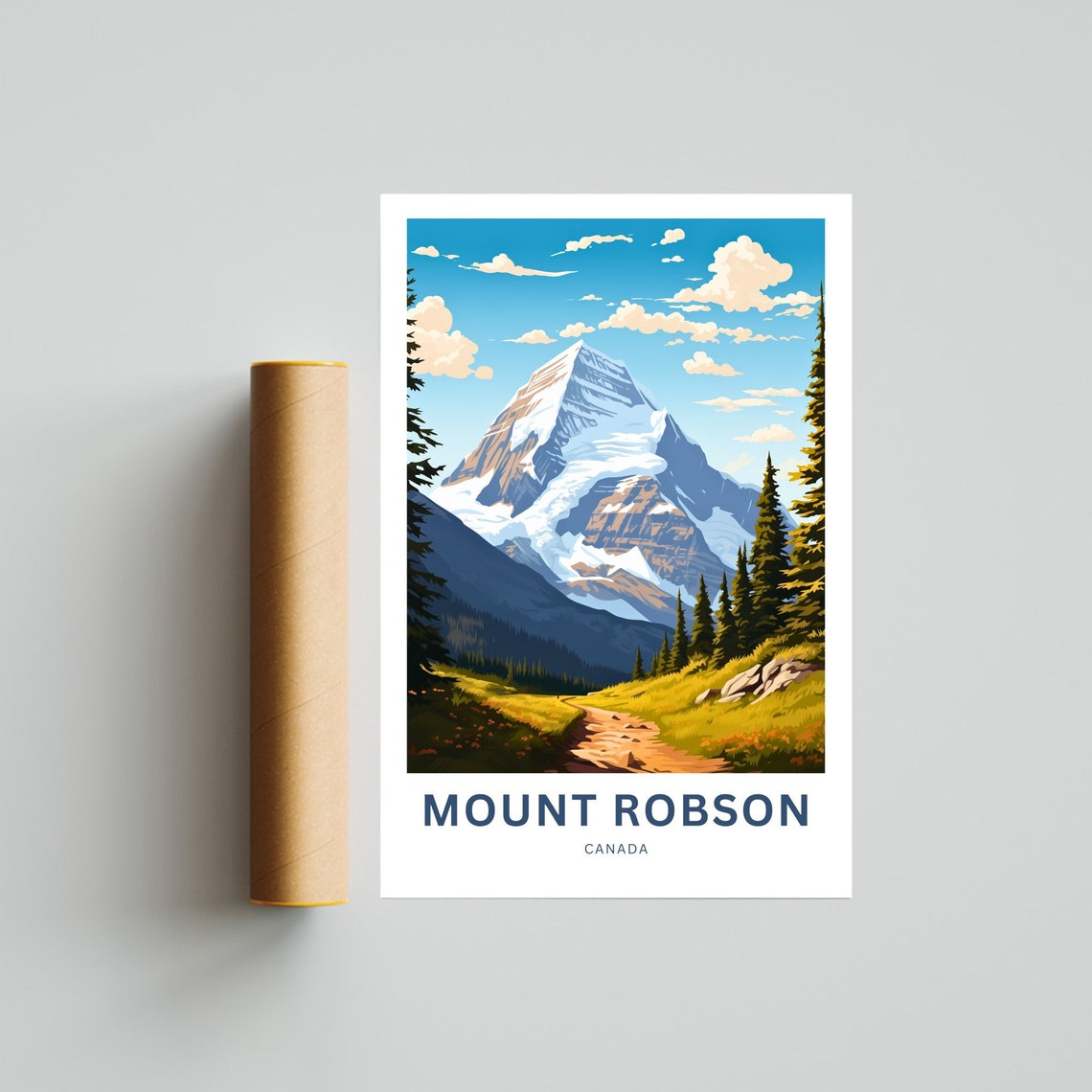 Mount Robson Canada Alpine Peak Hiking Trail Scenic Travel Poster - Image 2