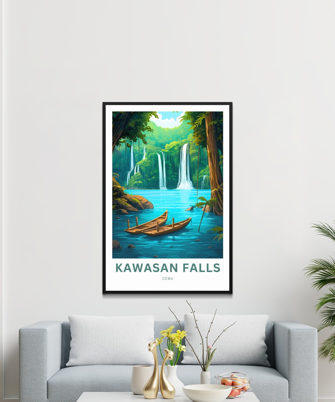 Kawasan Falls Cebu Jungle Waterfalls Turquoise Lagoon Travel Poster - Image 3