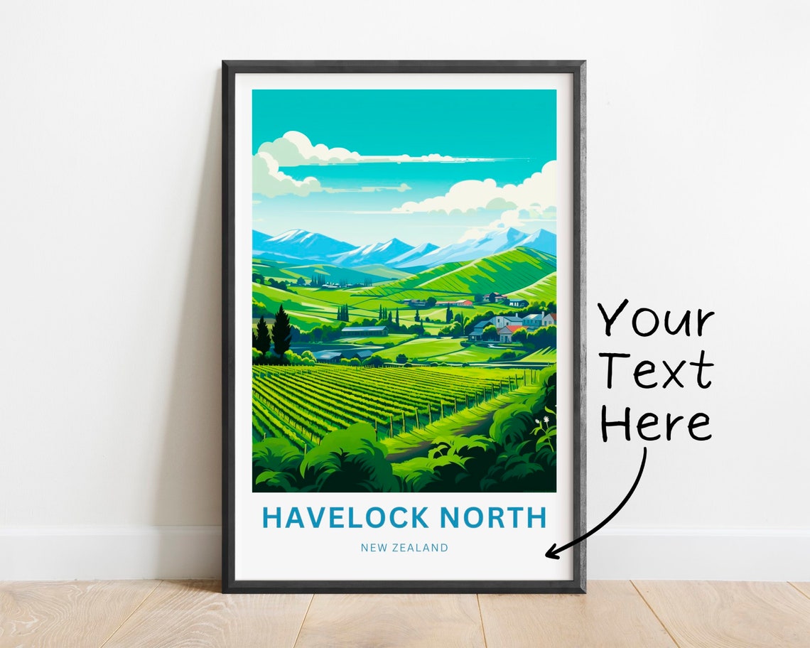 Personalized Havelock North New Zealand Vineyard Valley Travel Poster