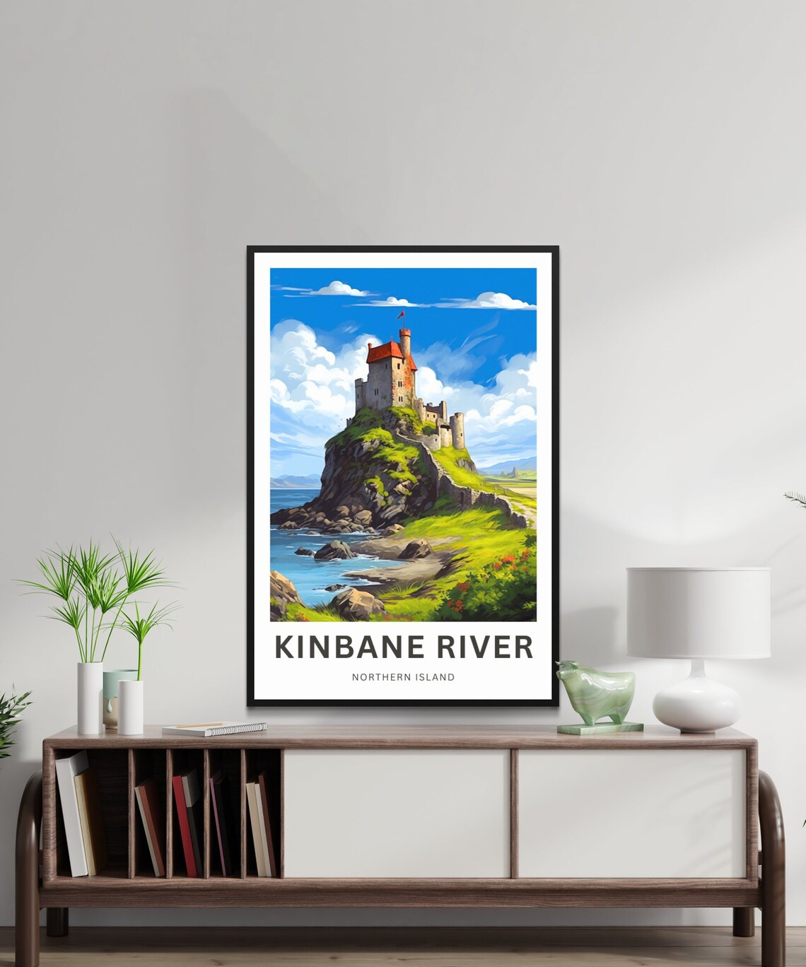 Kinbane River Northern Ireland Coastal Castle Sea Cliffs Travel Poster - Image 2