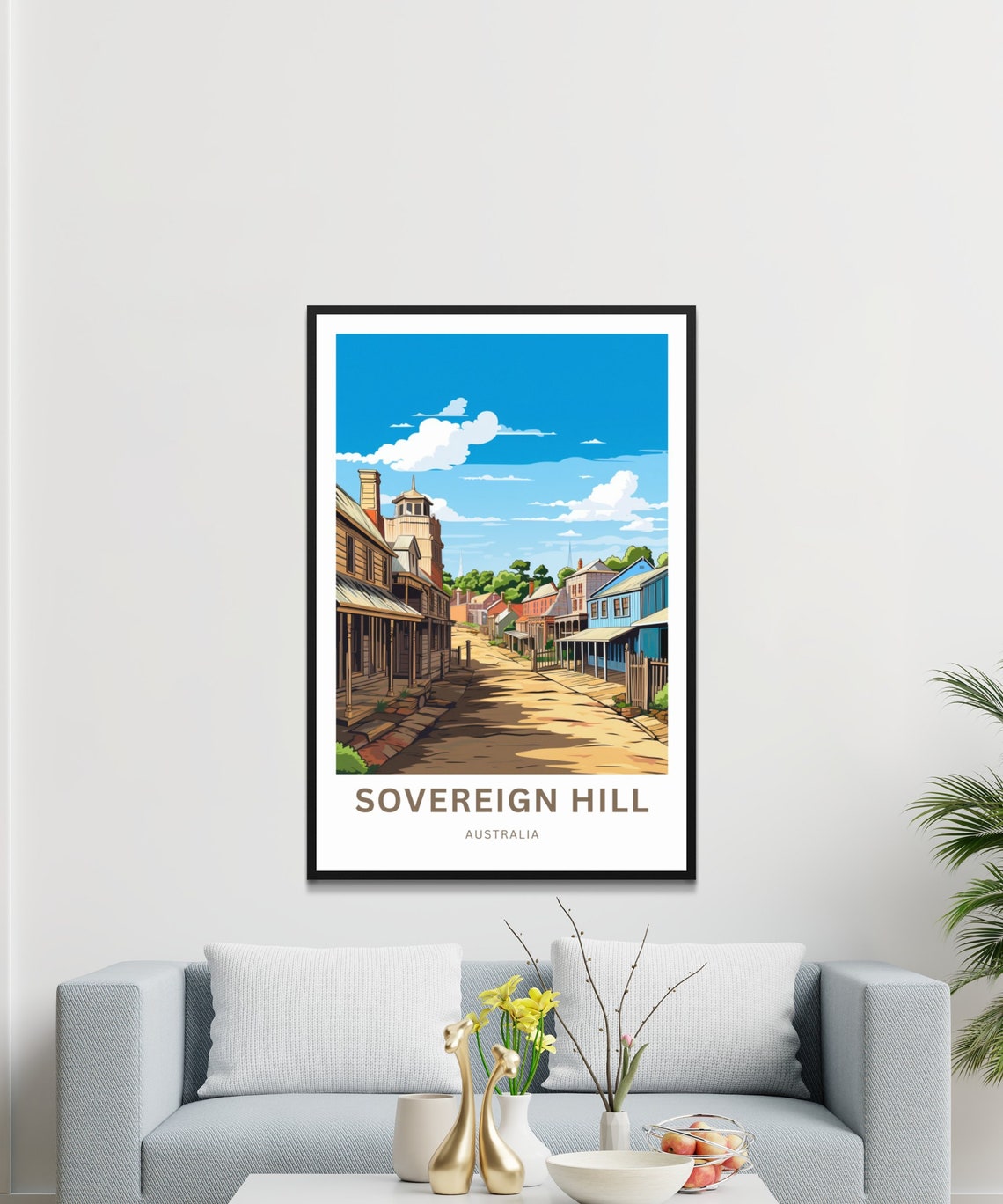 Sovereign Hill Australia Historic Main Street Custom Travel Poster - Image 2