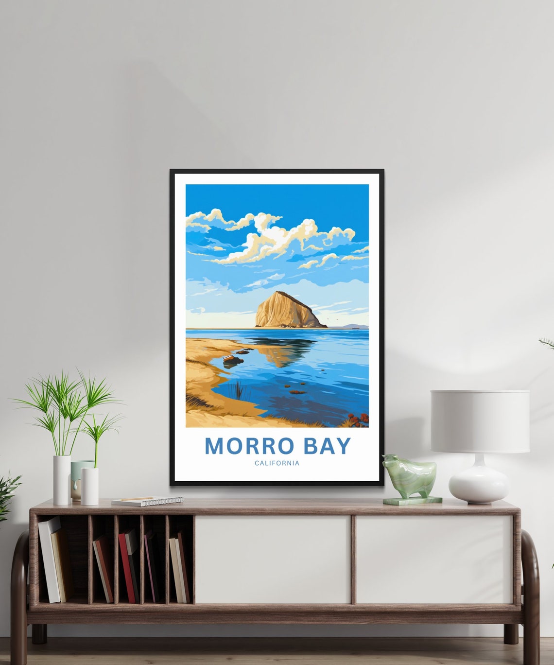 Morro Bay California Rock Lagoon Reflection Personalized Poster - Image 2