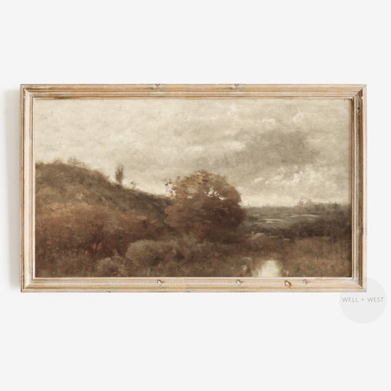 Moody Autumn Landscape Art Print, Fall Tv Art