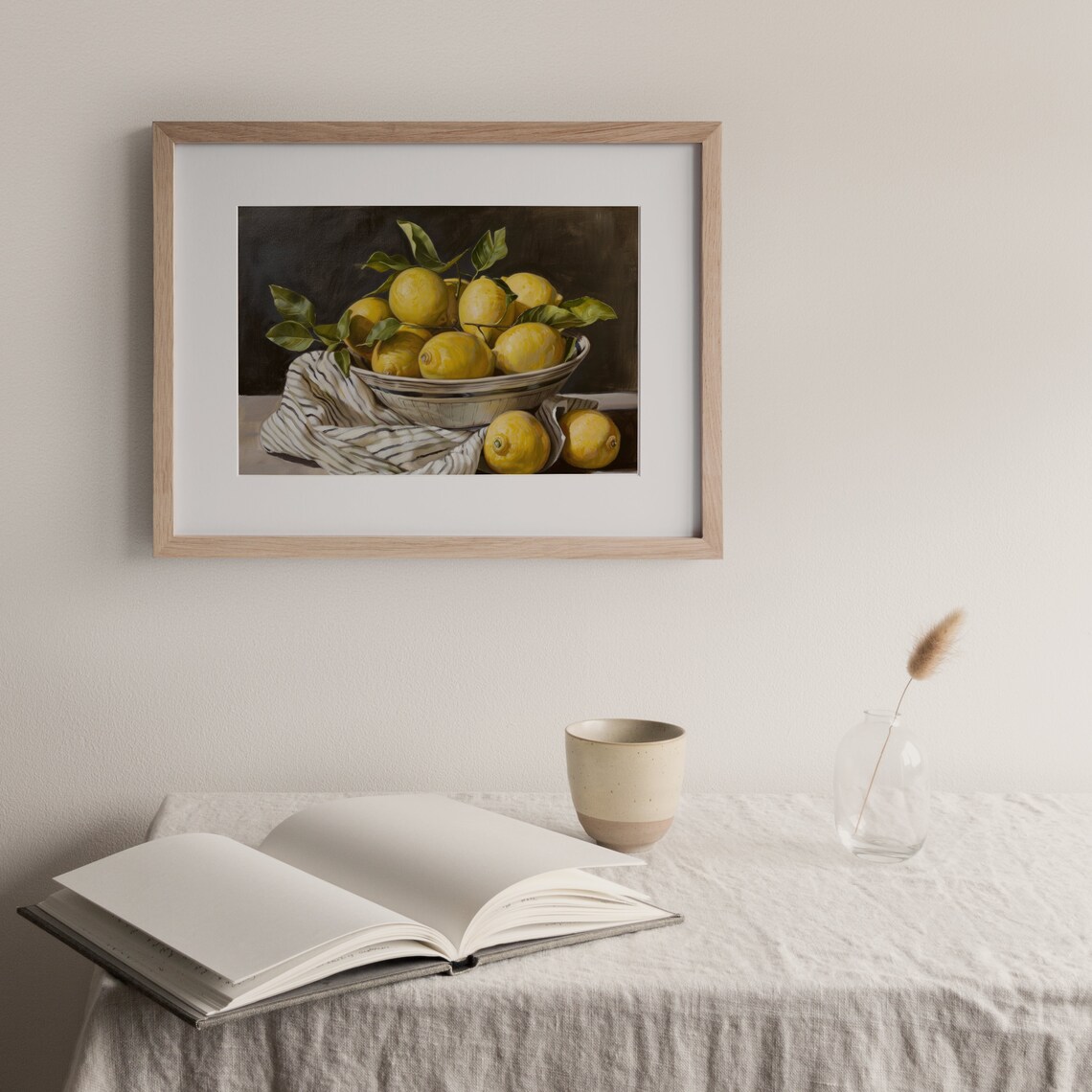 Moody Lemons Vintage Fruit Still Life Art Print - Image 3