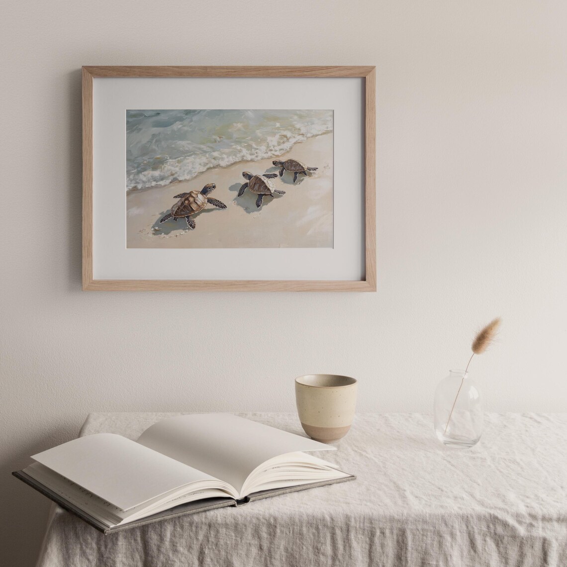 Sea Turtle Print, Vintage Coastal Beach Decor - Image 3