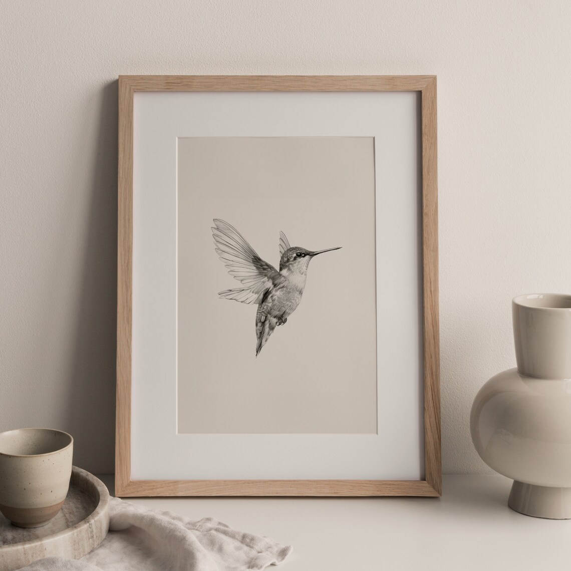 Hummingbird Sketch Vintage Bird Nursery Art Print - Image 3