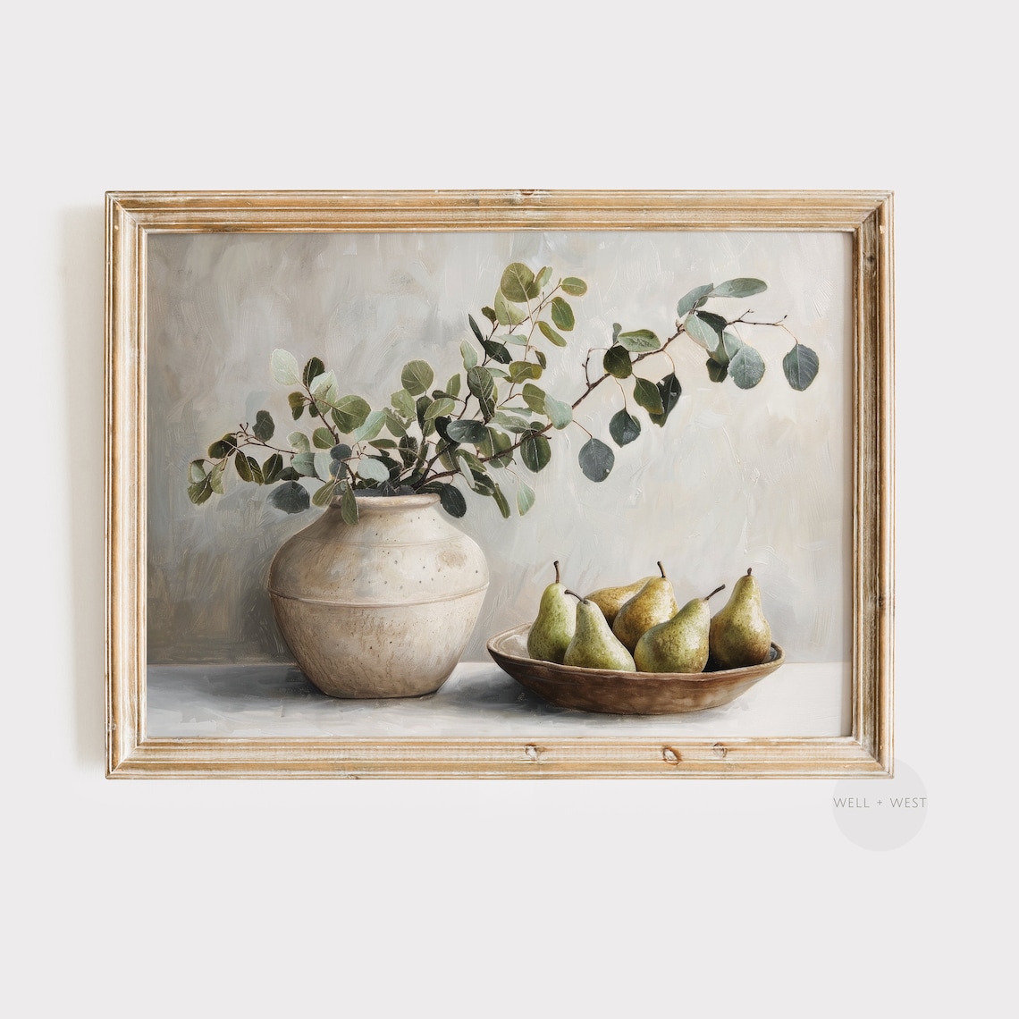 Spring Eucalyptus and Pears Vintage Still Life Art Print