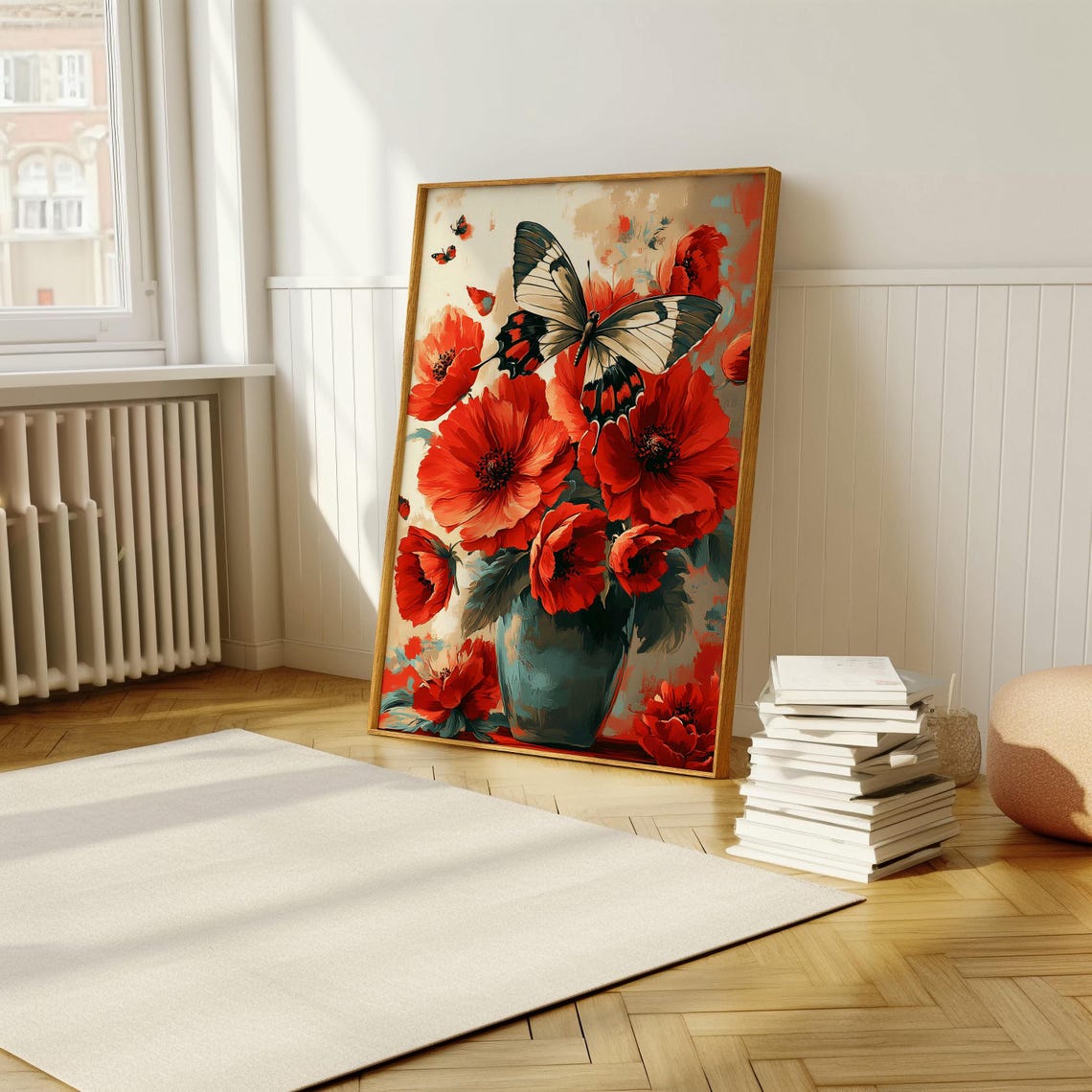 Vibrant Butterfly And Floral Arrangement Stunning Contemporary Art Poster For Nature Lovers And Home Decor Aficionados - Image 5