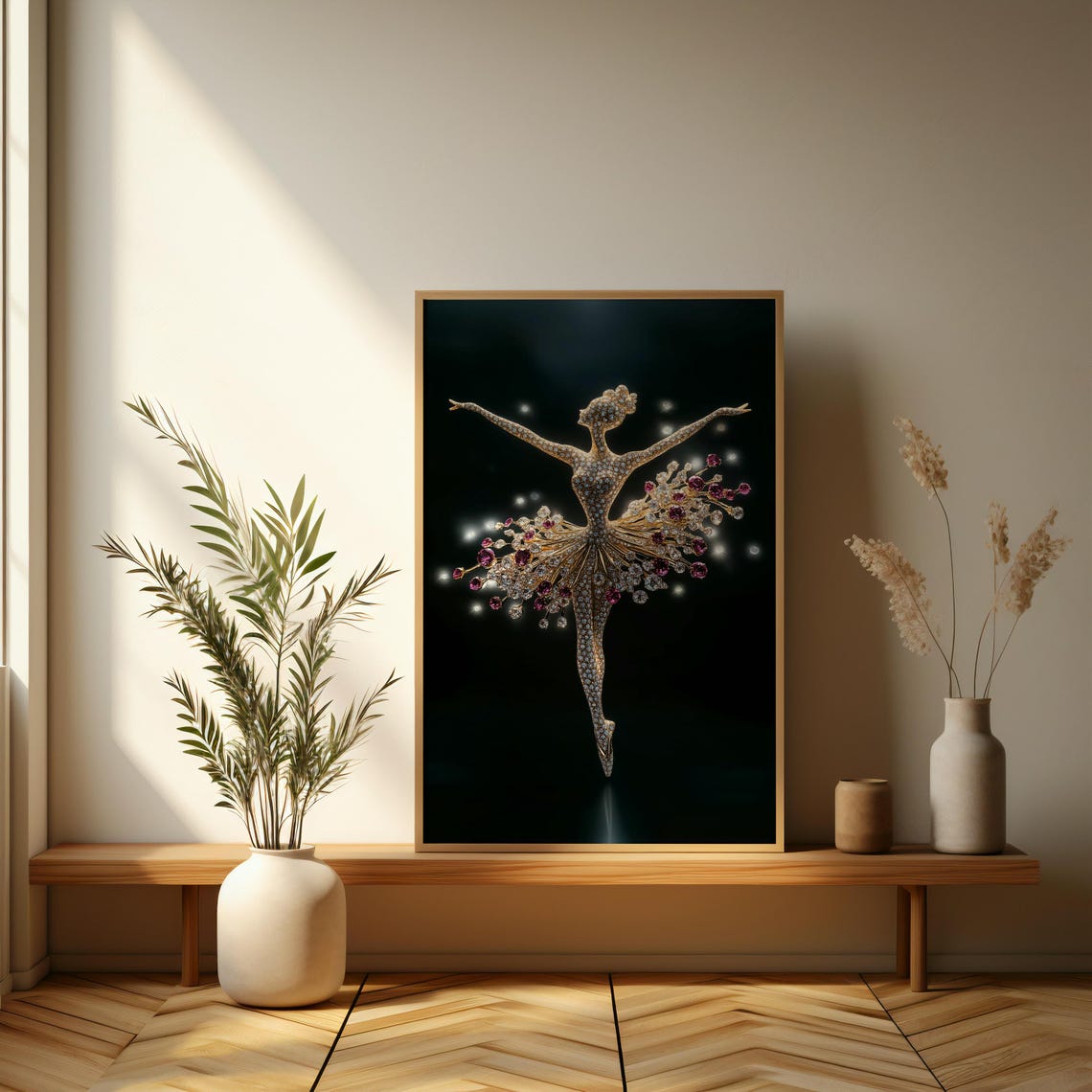 Sparkling Jewel Ballerina Dancer In Elegant Dark Ballet Poster - Image 3