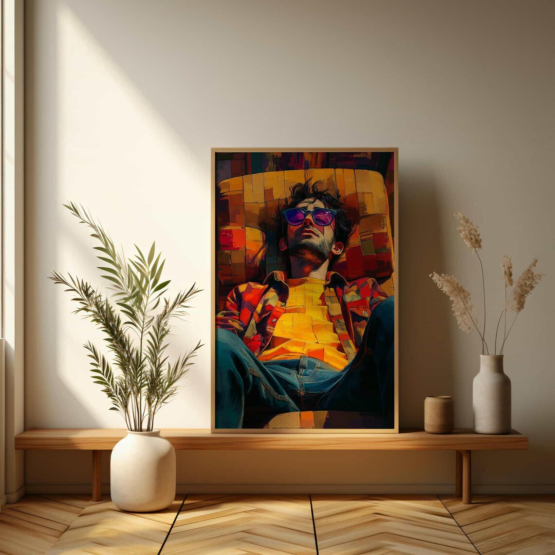 Colorful Lounge Vibe Expressive Abstract Wall Art Print - Image 3
