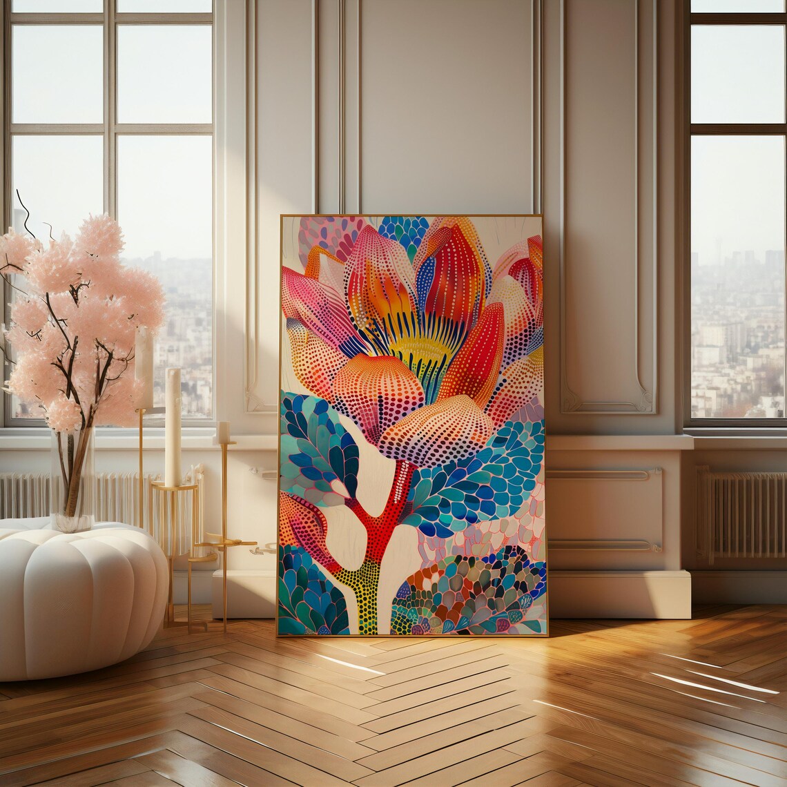Vibrant Floral Plant Poster, Contemporary Decor - Image 4