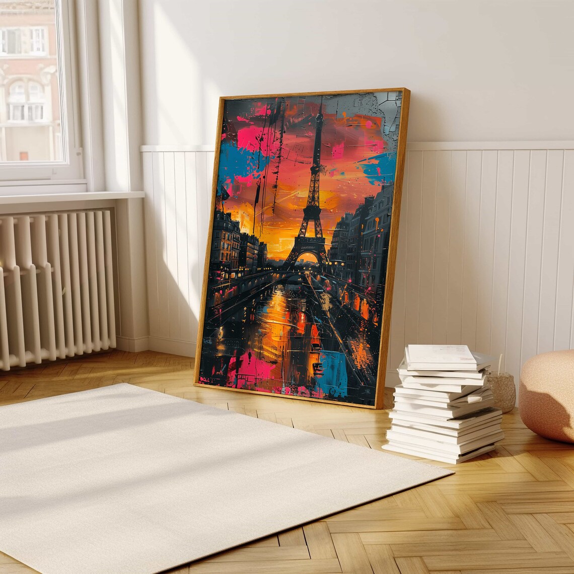 Eiffel Tower Paris Sunset Colorful Graffiti Street Art Poster - Image 5