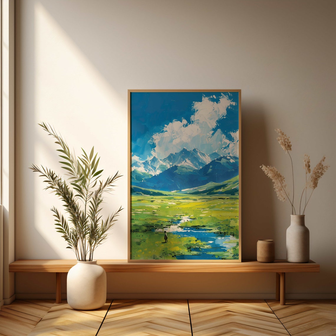 Lush Mountain Landscape Poster Vibrant Scenic Art Print Ideal For Nature Lovers And Modern Home Decor - Image 3