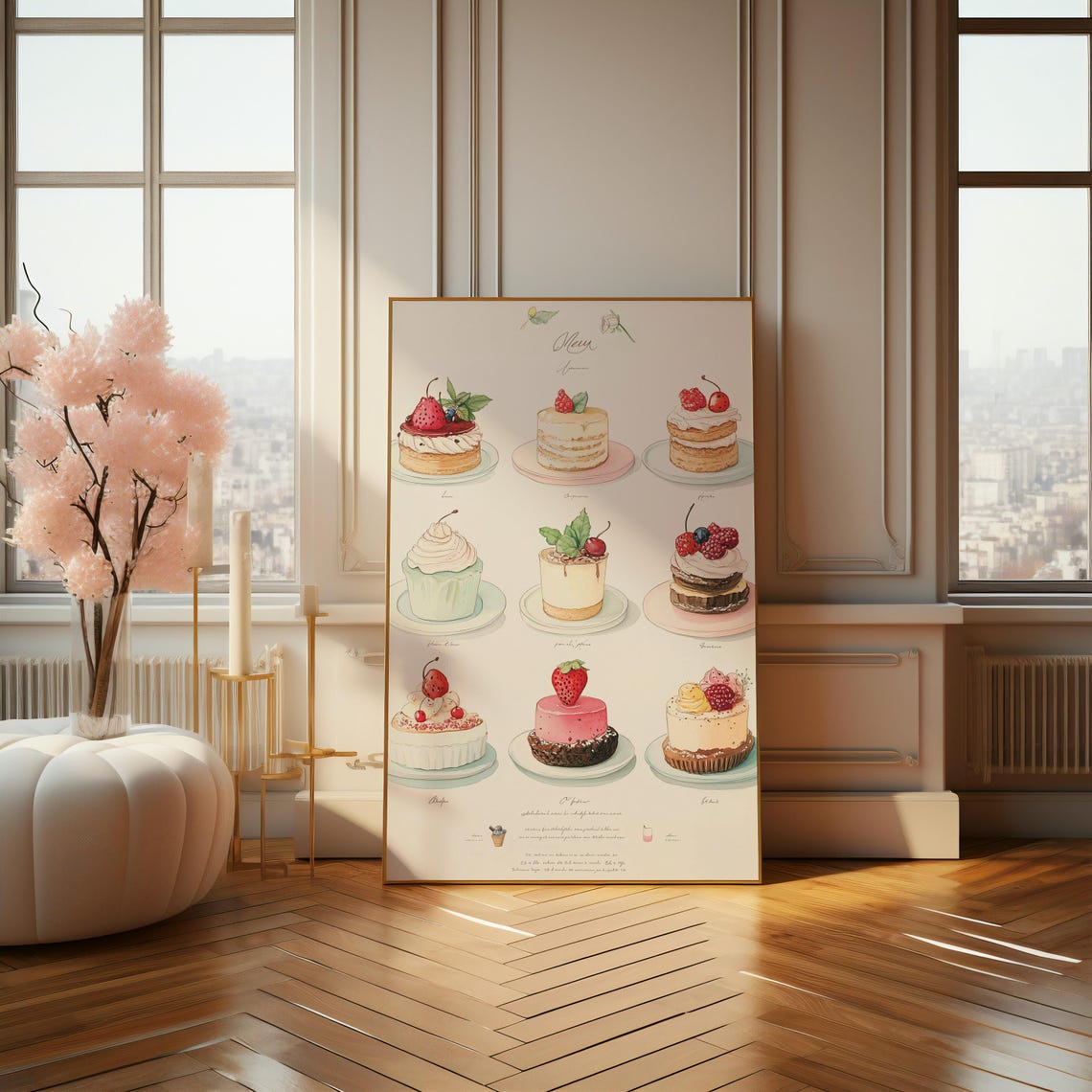 Delightful Desserts Poster Charming Illustrative Artwork Of Cakes And Pastries For Kitchen Or Caf Decor - Image 4