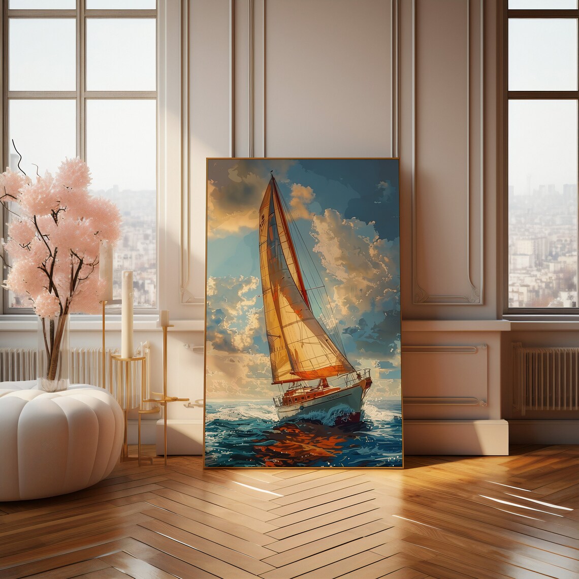 Sailing Into The Sunset Nautical Yacht Poster - Image 3