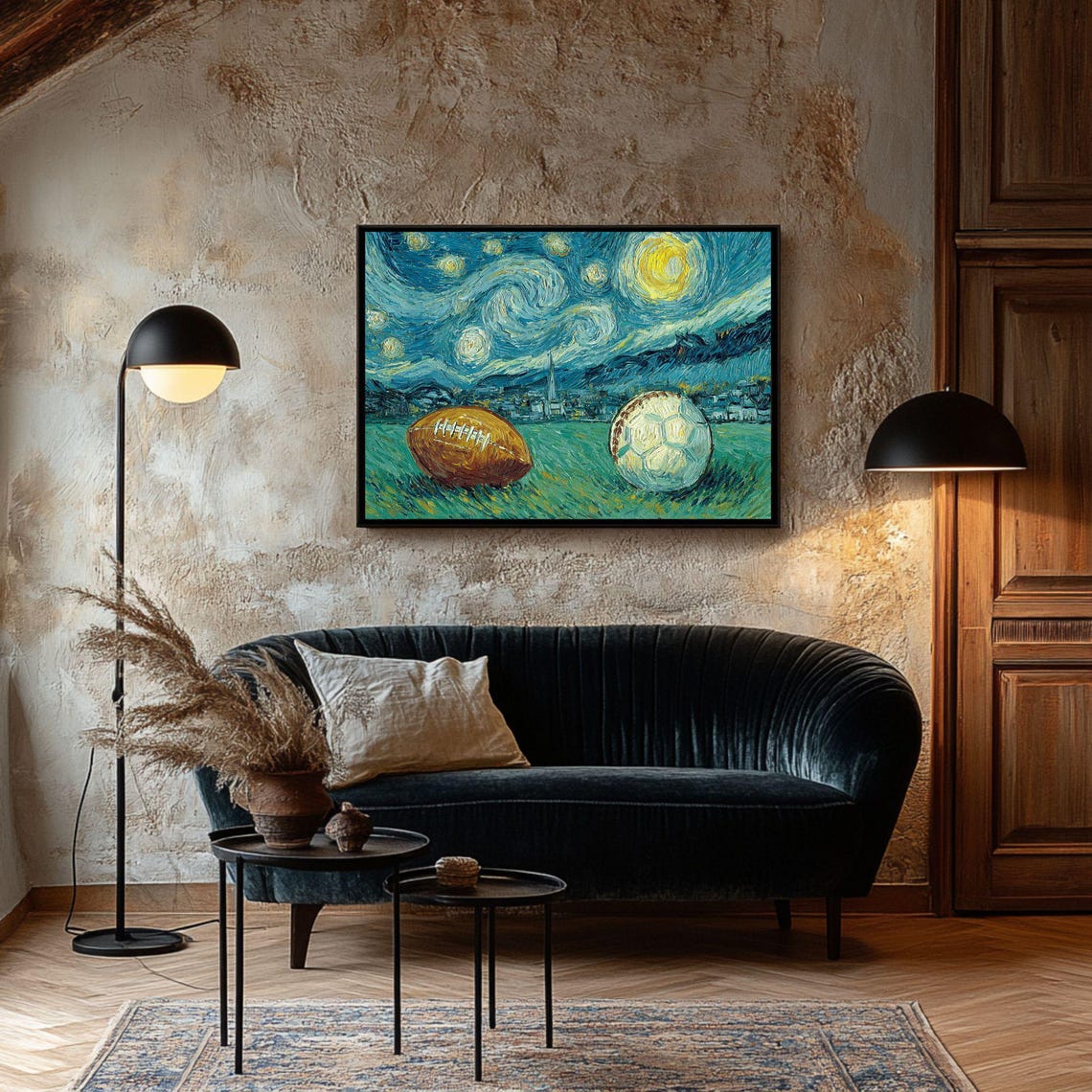 Starry Game Night Art Print Whimsical Sports Nightscape