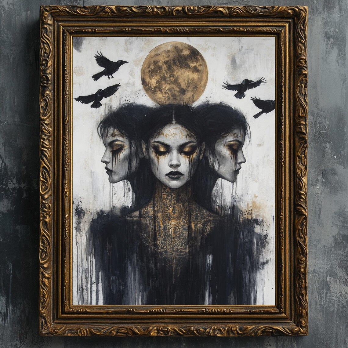 Hecate Three Faced Goddess Art Print, Dark Fantasy - Image 7