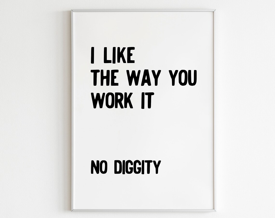 No Diggity Lyrics Minimalist Poster, Eclectic Wall Art