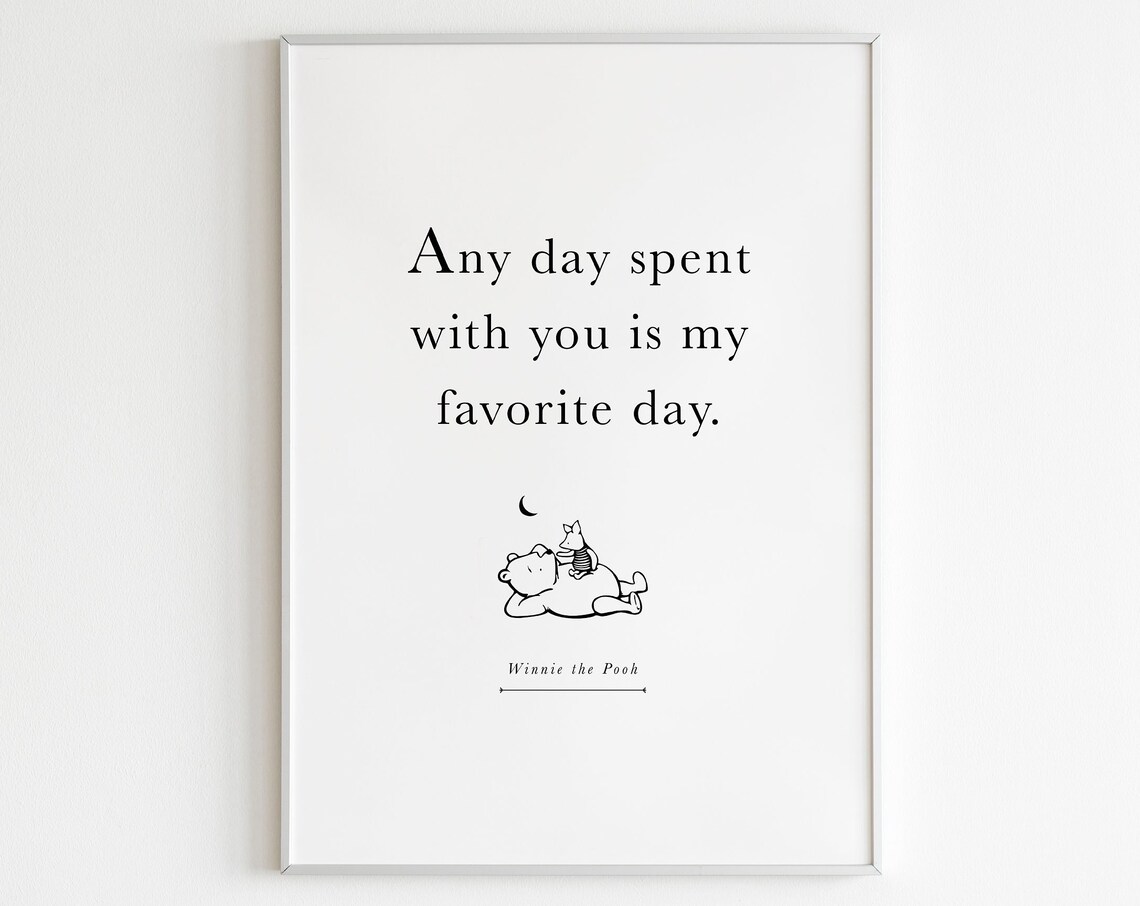 Winnie The Pooh Quote Art Print, Kids Nursery Decor