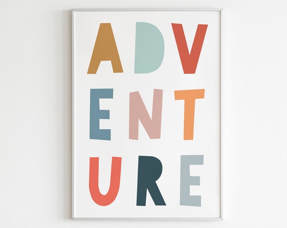 Adventure Gender Neutral Kids Room Boho Art Print