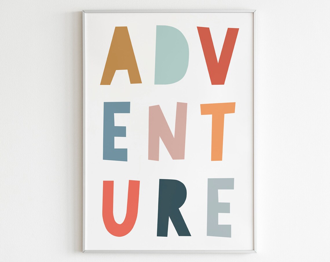 Adventure Gender Neutral Kids Room Boho Art Print