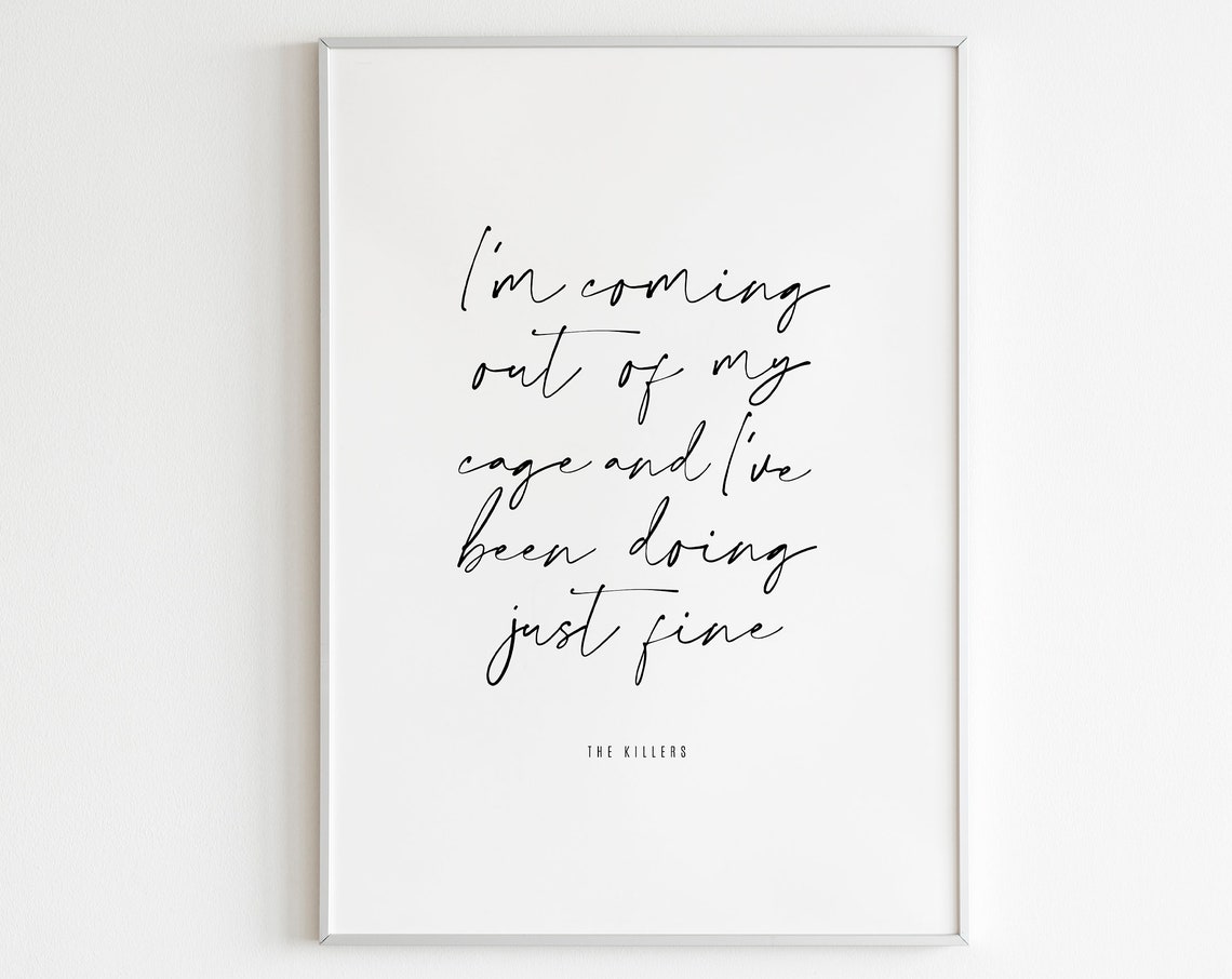 Mr Brightside Lyrics Script The Killers Song Quote Music Poster