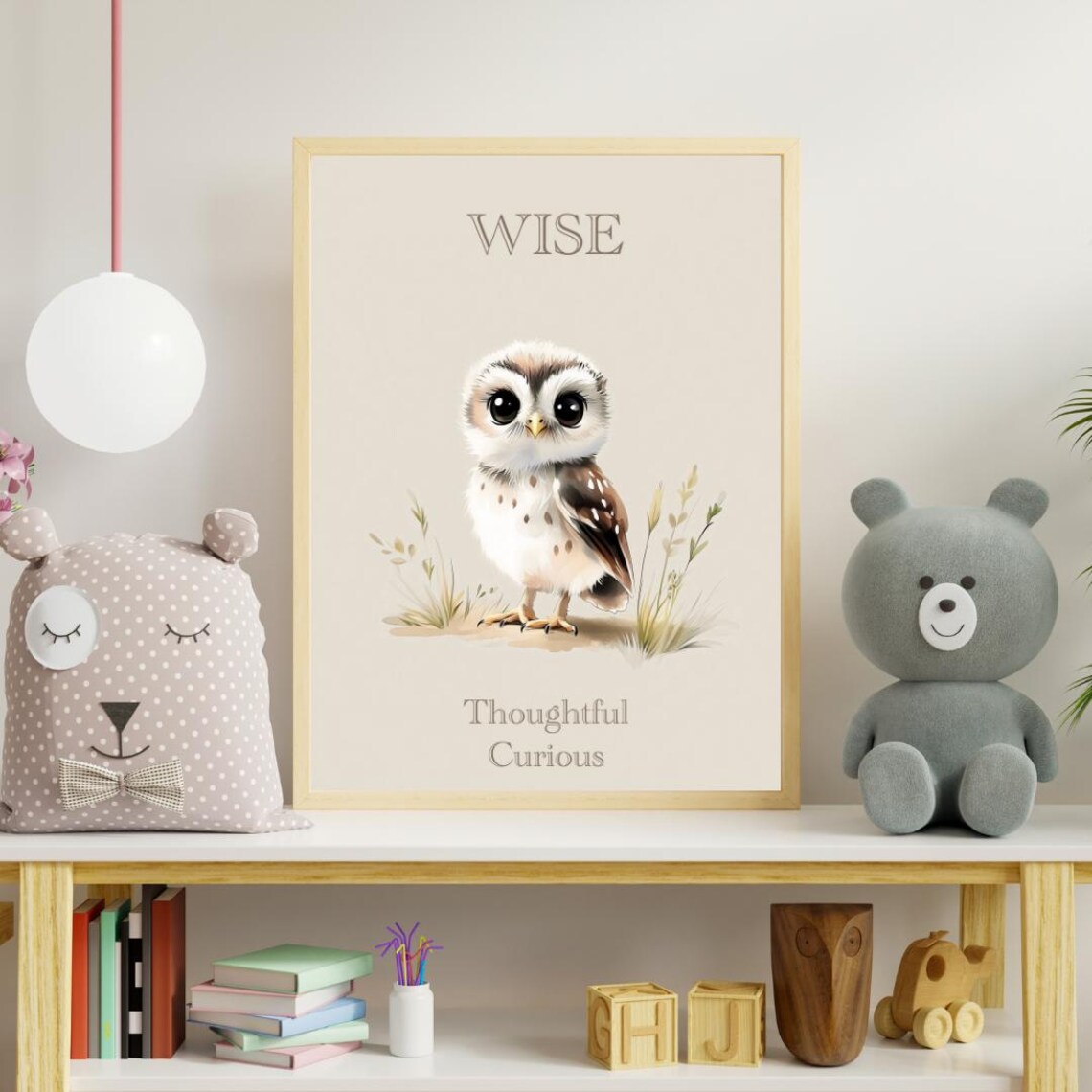 Owl Positive Traits Nursery Art Print, Affirmation Poster - Image 3