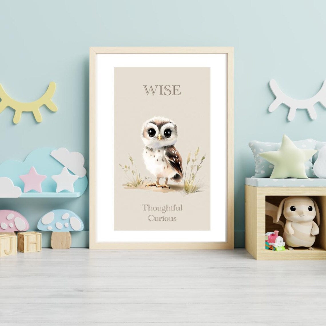 Owl Positive Traits Nursery Art Print, Affirmation Poster - Image 2