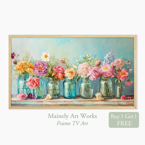 Spring Flowers Art Print, Peonies and Roses