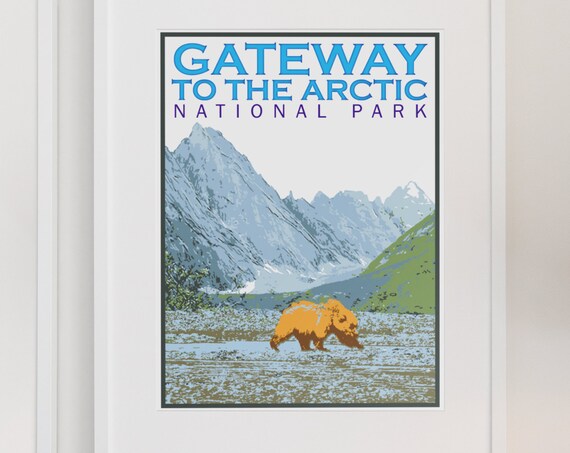 Gateway To The Arctic National Park Bear Mountain Vintage Poster